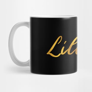 Lillian Name Hand Lettering in Faux Gold Letters Mug